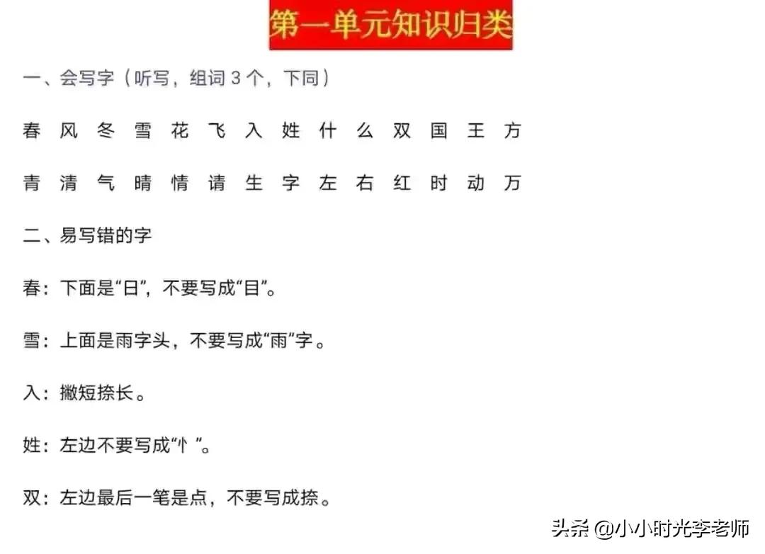 一年级下册语文期末复习资料生字,一年级下册语文期末复习资料