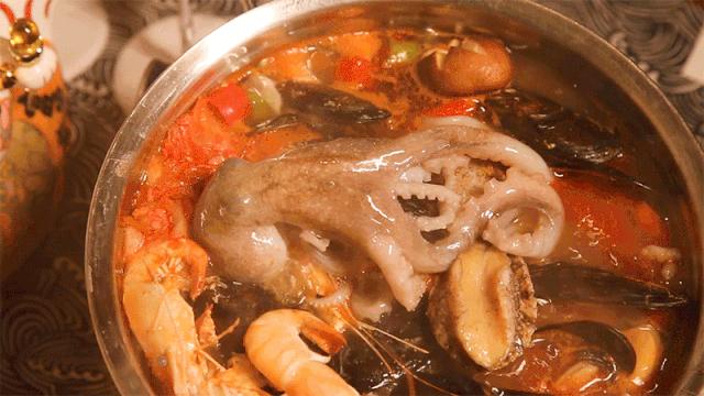 章鱼火锅日式,会动的章鱼海鲜火锅