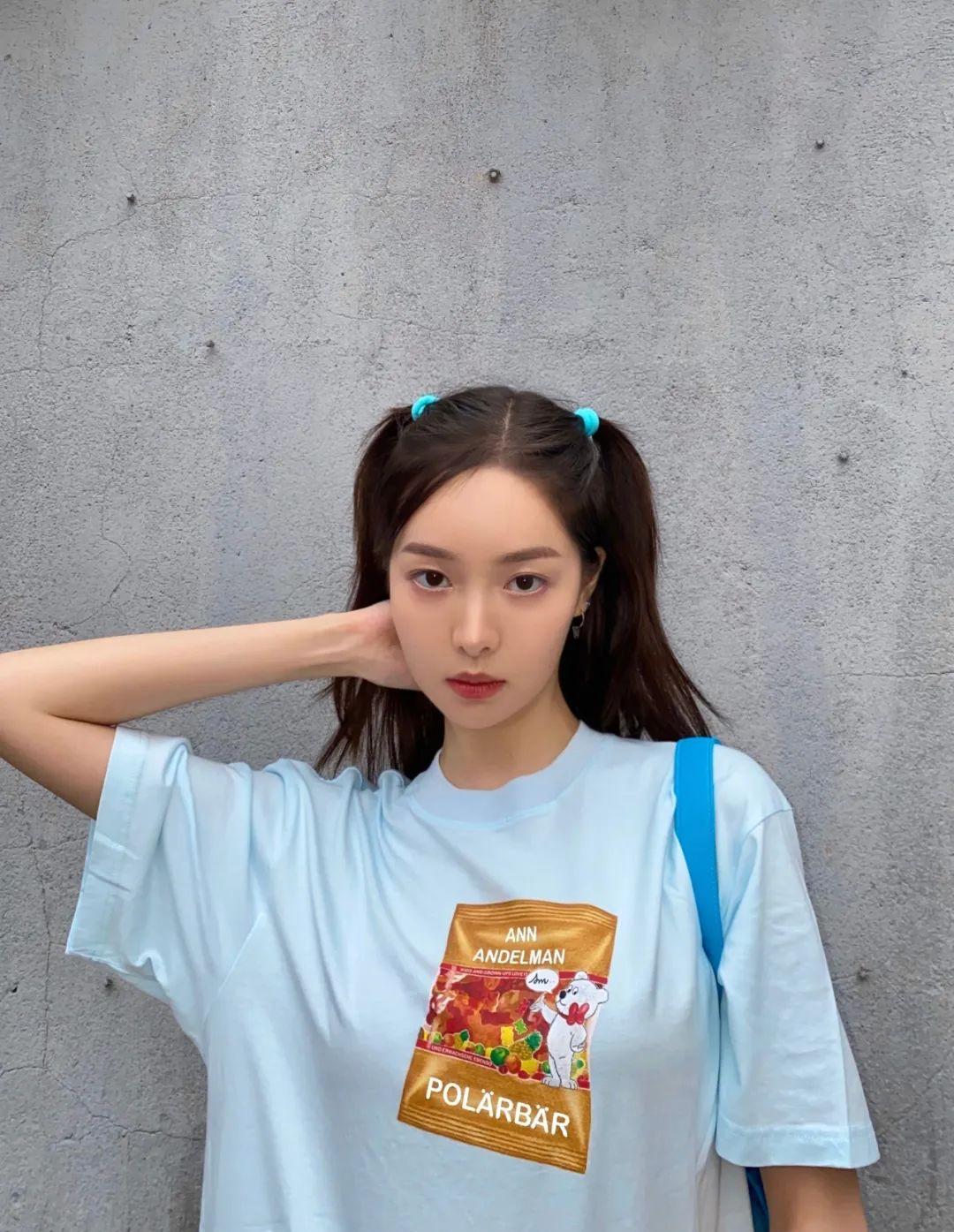 圆脸减龄发型可扎可披图片,短圆脸适合的扎发