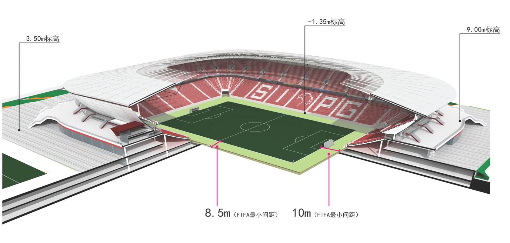上海足球场设计,上海建10座专业足球场