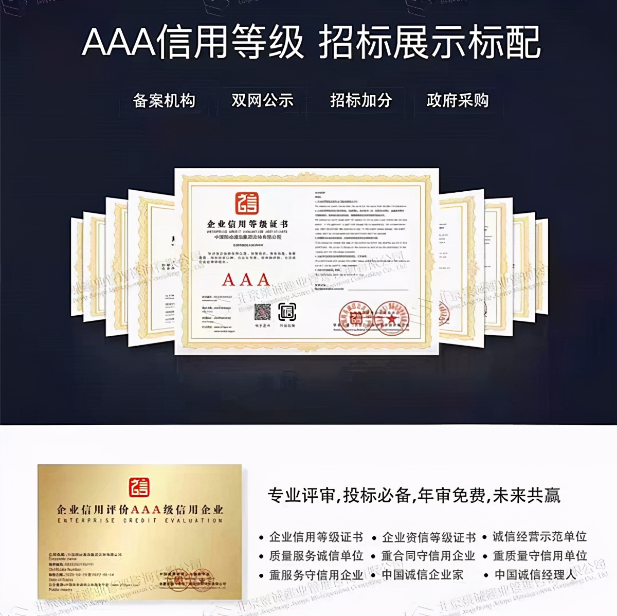 aa企业信用评级证书,企业信用等级aaa证书去哪里申请