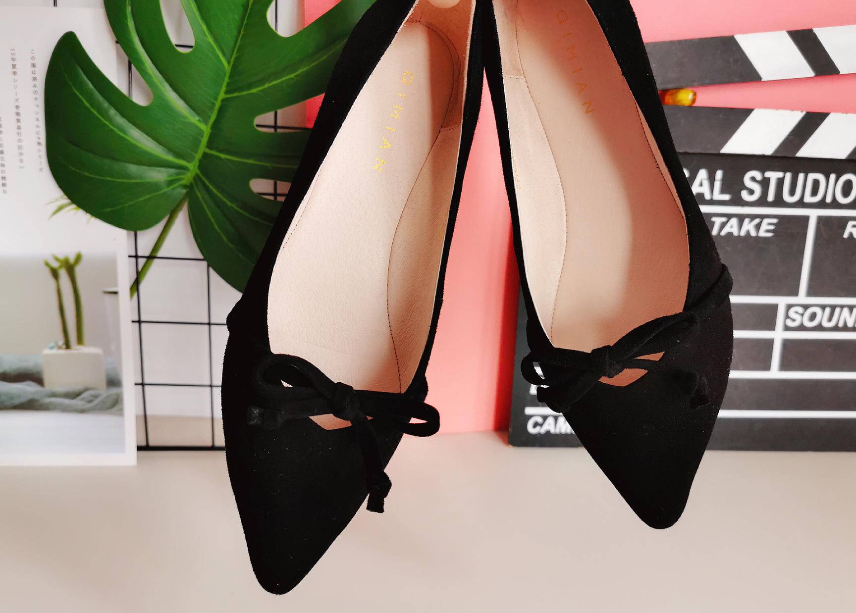 软底蝴蝶结单鞋高级感百搭鞋子,浅口百搭豆豆鞋蝴蝶结