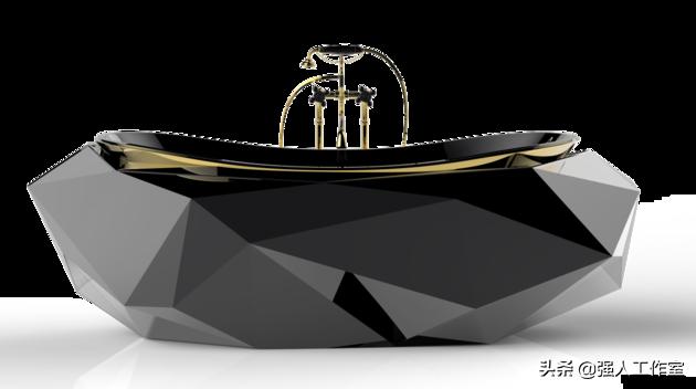 浴室干湿分离带嵌入式圆浴缸,钻石型淋浴浴缸