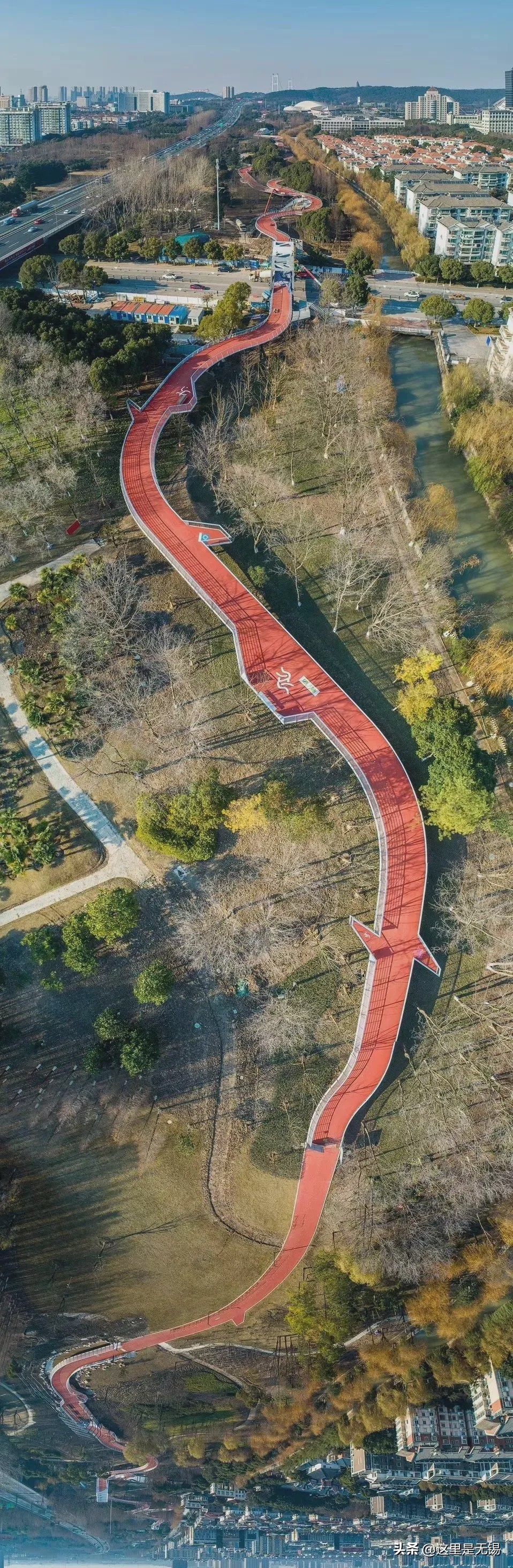 无锡网红打卡地彩虹跑道,无锡古运河健身步道