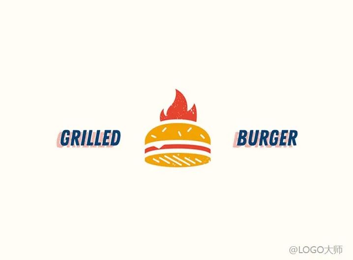 汉堡logo背景设计效果图,汉堡LOGO设计