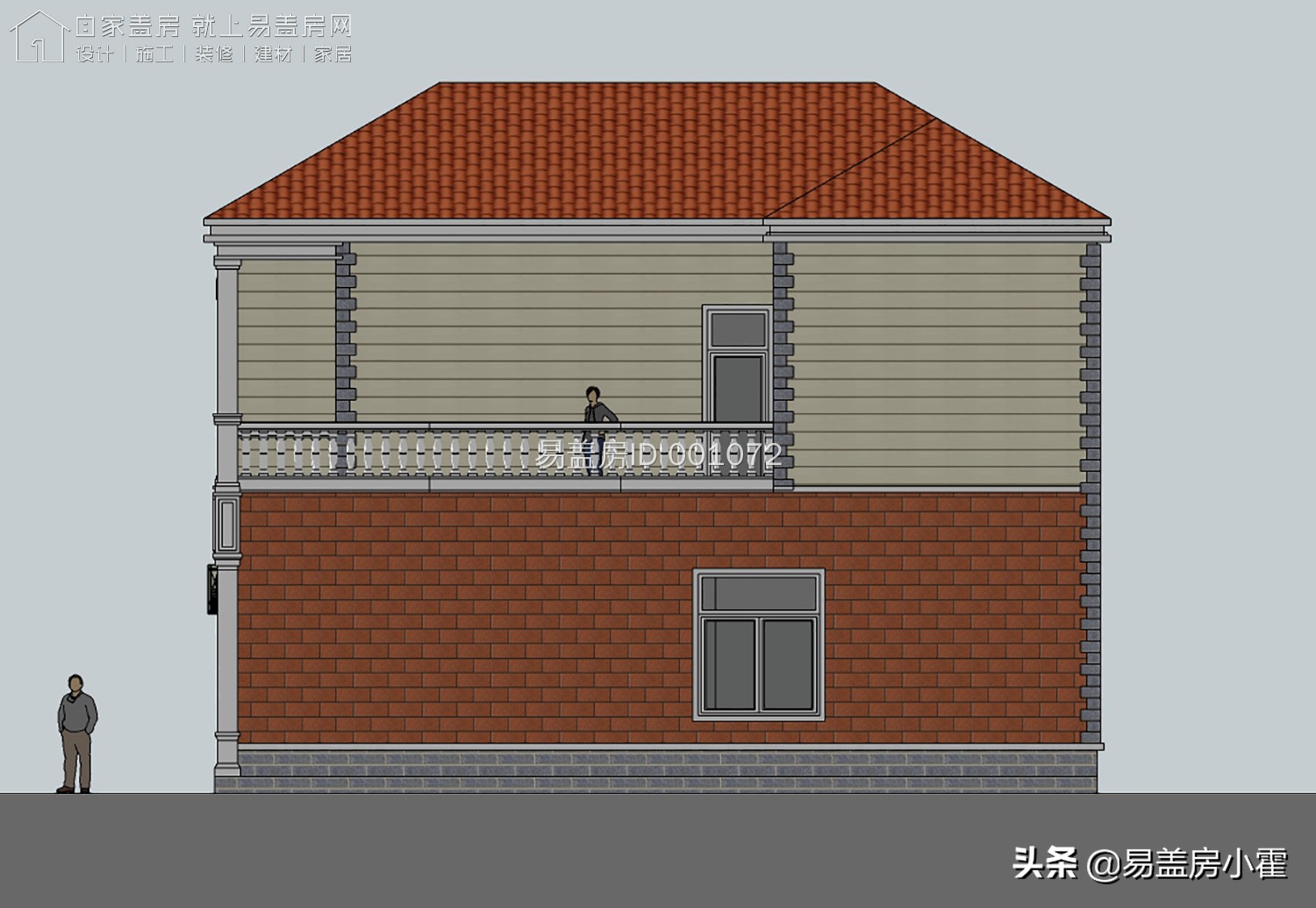 农村自建房2层欧式别墅设计,面宽10米欧式风格二层小别墅