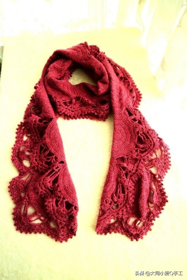 一款适合编织围巾的花样,织的围巾奇葩