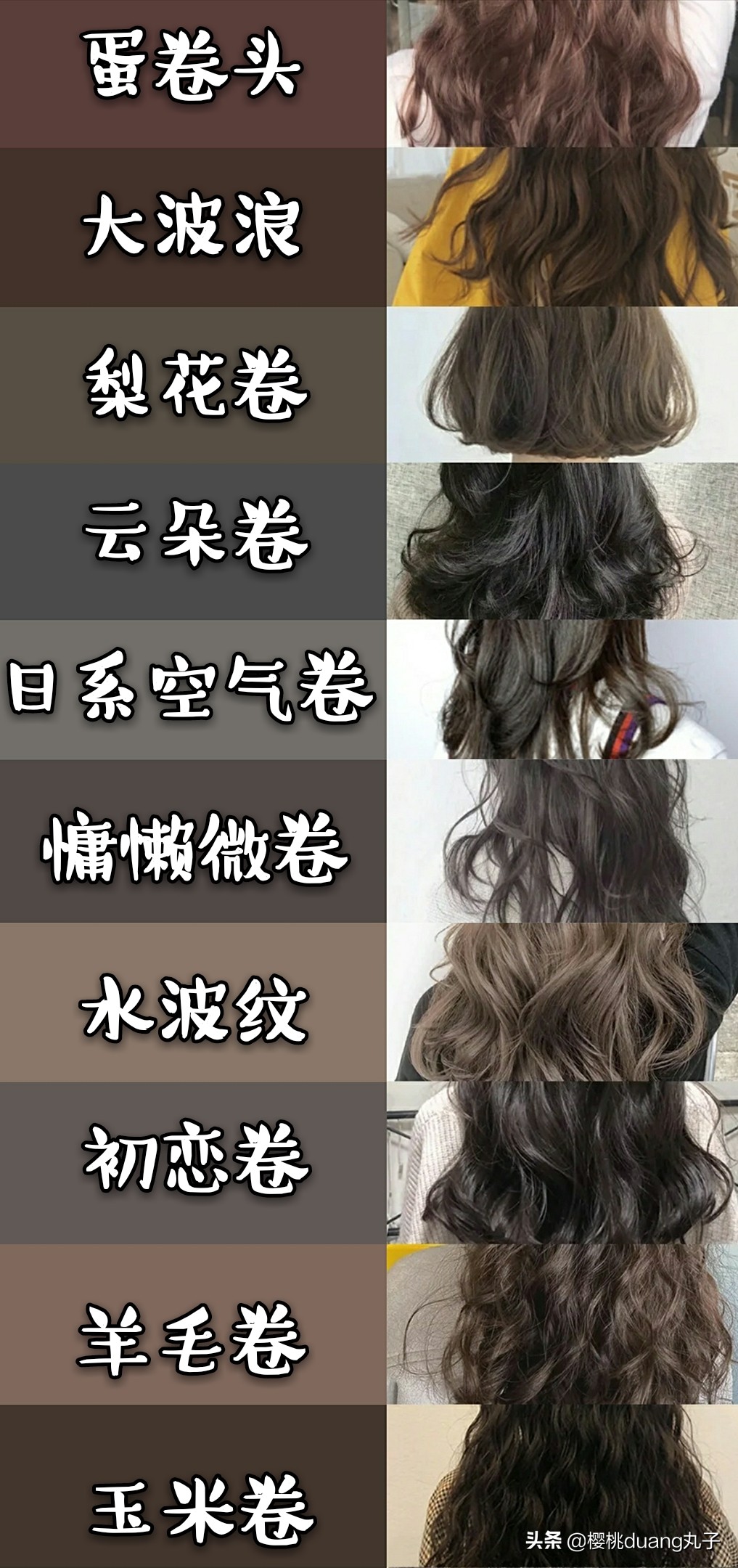 烫发发型名字,头发有哪些烫发名称