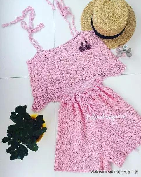 夏天来了，一定要钩一套给自己，有钩织教程