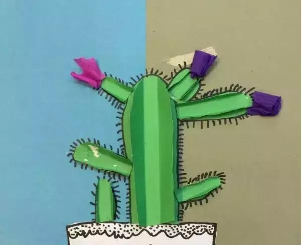 圆形手工制作仙人掌创意废物利用,硬卡纸仙人掌手工制作大全