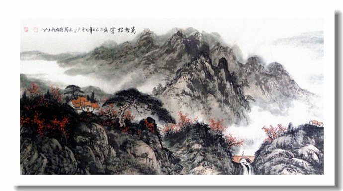 尹延水山水画作品,苏州市水墨山水画