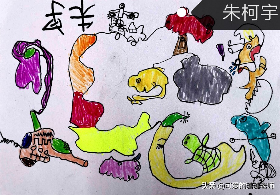 各种各样的线条图案大班,神奇的线条美术大班作品图片