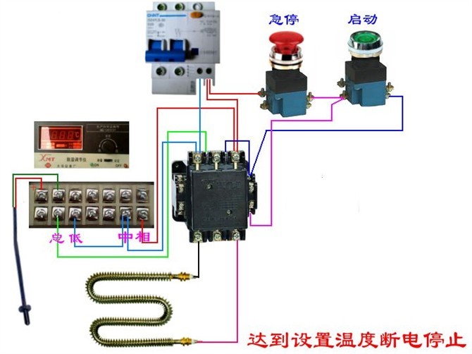 温度控制线路实物接线图,最简单温度控制电路图