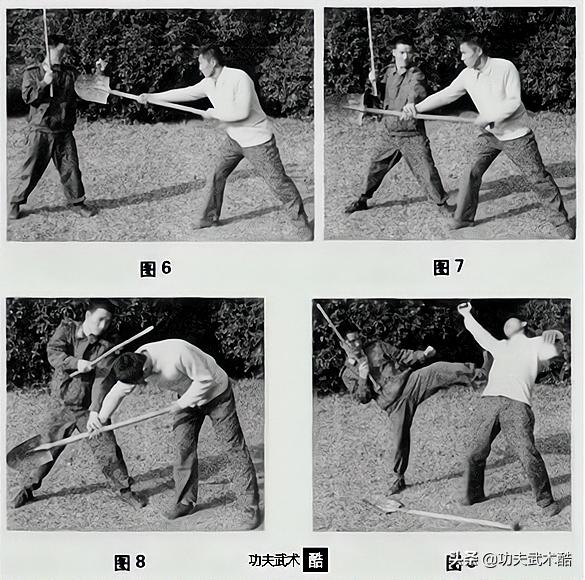 武当短棍对战铁锹,街斗技巧腿法