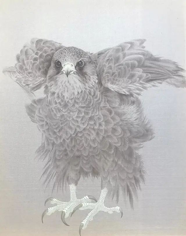 他画的鹰,严谨工致,萧疏威严