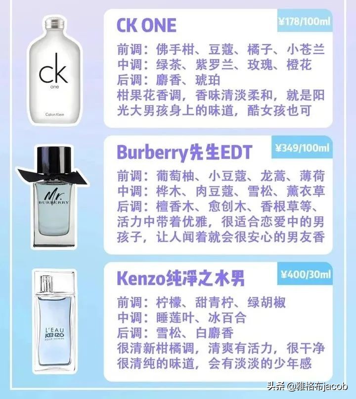 送男生平价香水推荐,8款零差评入门香水男生