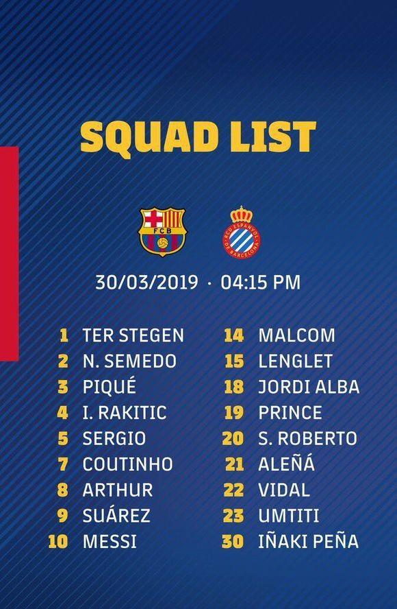 巴萨公布欧冠名单,巴萨公布对阵尤文欧冠大名单