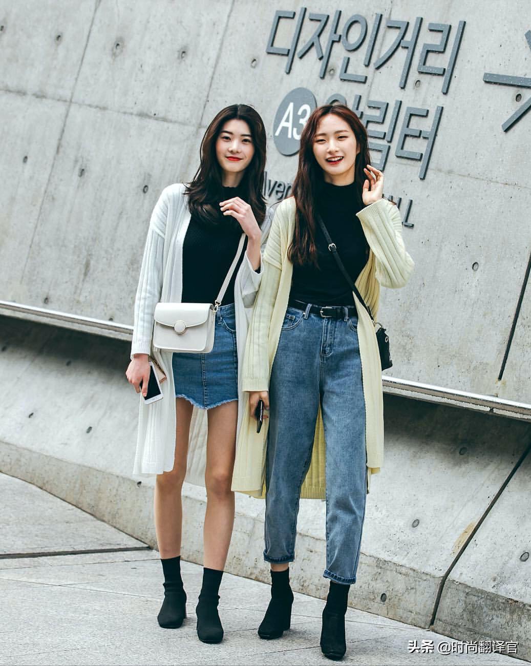 韩国女生街拍穿衣打扮,韩国美女穿个性衣服走秀