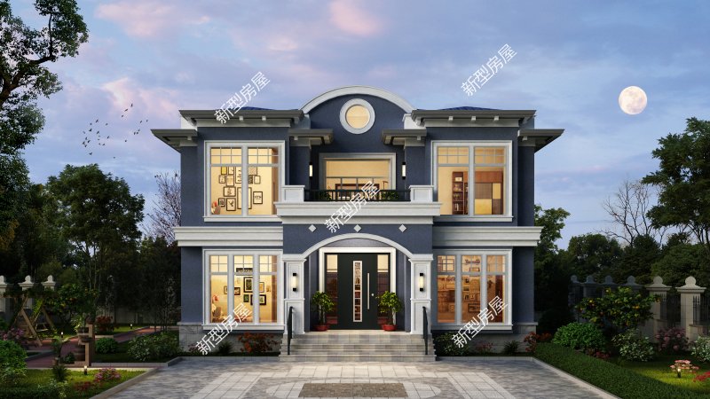 18米宽10米进深双拼两层别墅图纸,农村两层别墅怎么建