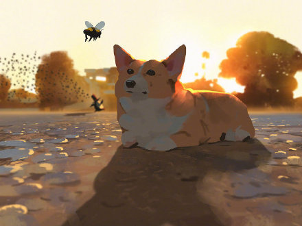 阳光彩虹小插画,阳光下玩耍插画