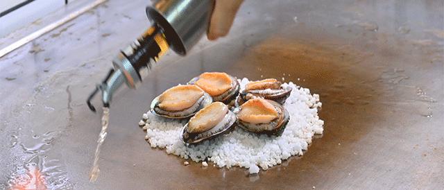 大渔铁板烧里的芝士扇贝,日式铁板烧芝士焗大虾