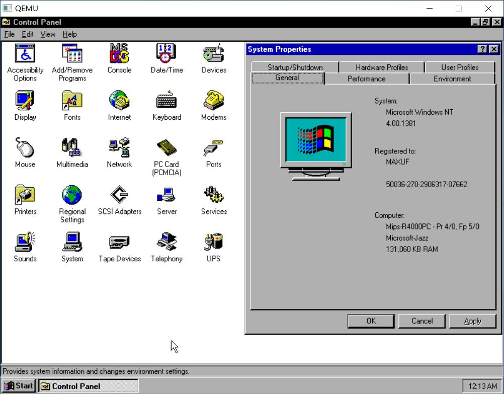 QEMU安装WINDOWSNT4.0MIPS版本
