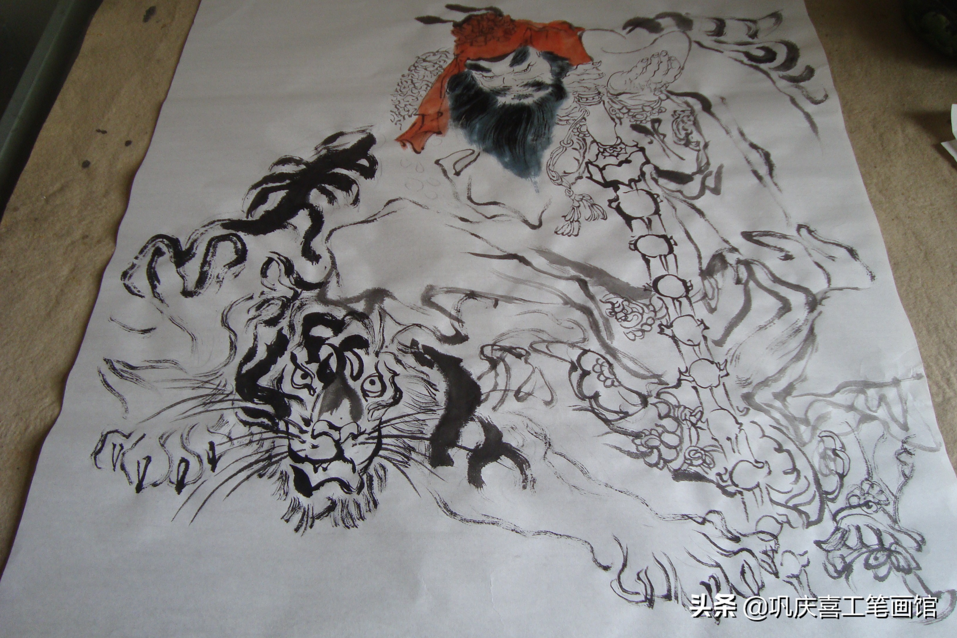 写意人物画：武财神赵公明绘制过程全记录