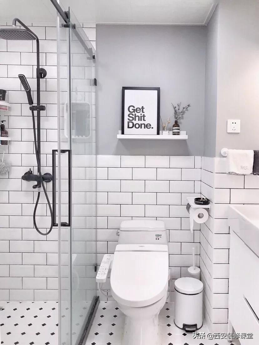 卫生间淋浴隔断用玻璃门还是浴帘,软装隔断卫生间淋浴区装修效果图