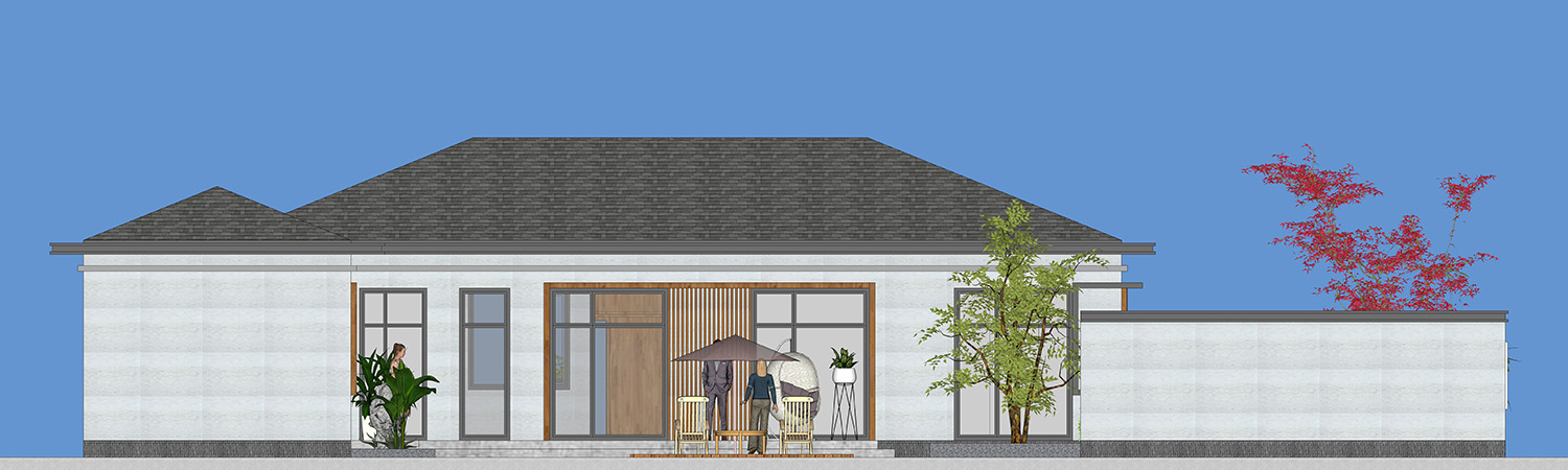 农村自建房养老房一层半怎么设计,农村人盖房子