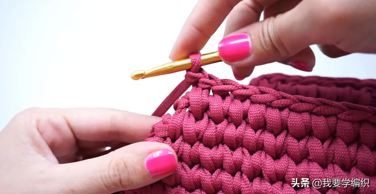 简单大方钩编单肩包图解,简单勾织小包包方法