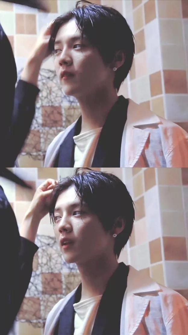 鹿晗壁纸浅蓝色系,鹿晗壁纸皮衣