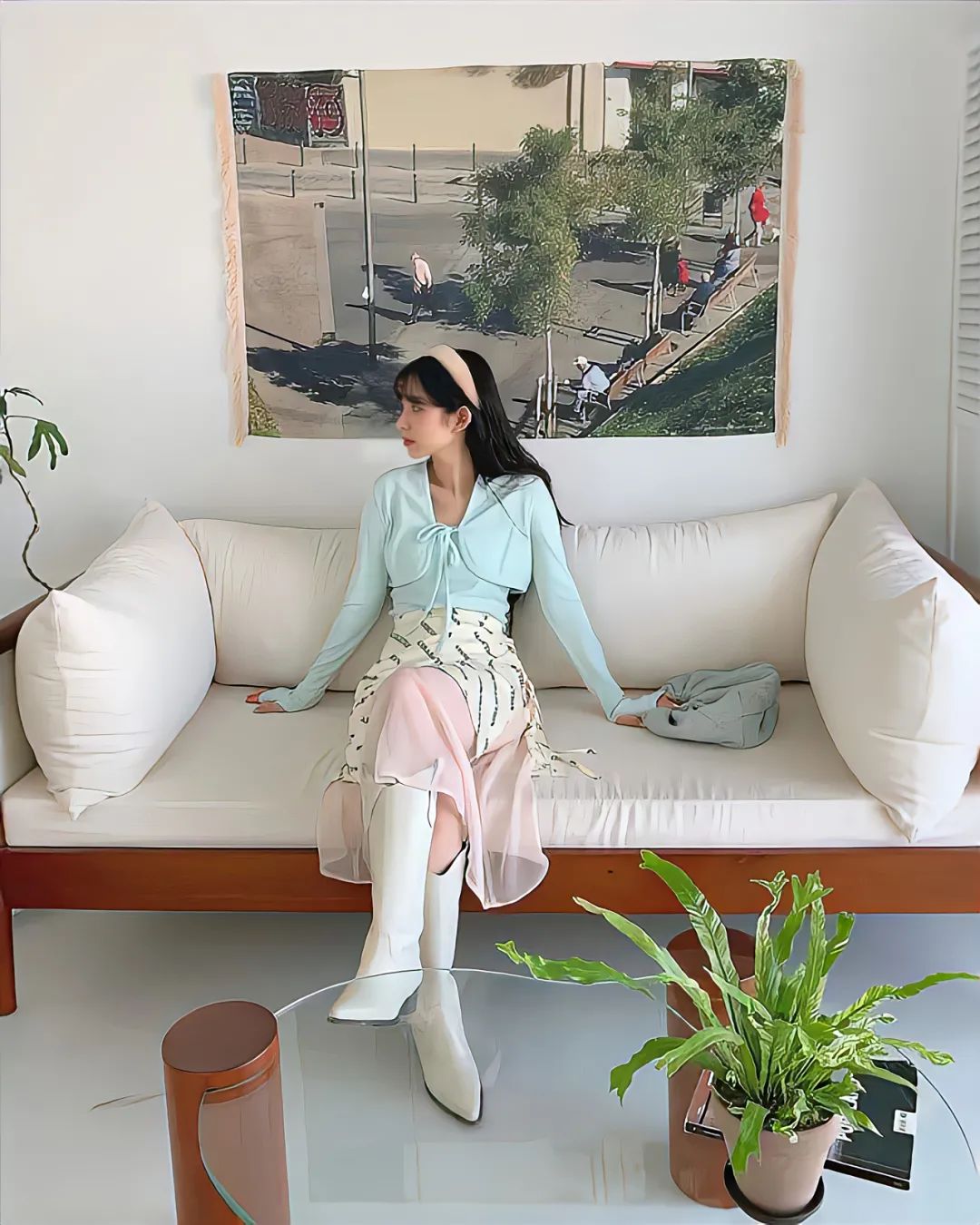 胖mm粗腿马丁靴冬季加绒羊羔绒,今年最火的中筒靴粗腿圆头马丁靴