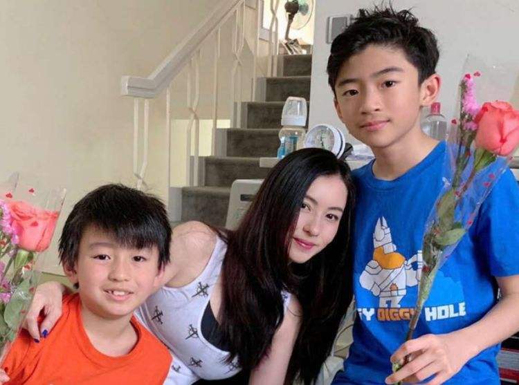 张柏芝推荐的小孩衣服,张柏芝带两个儿子去买学习用品