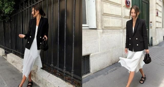 春季中长款西装外套搭配,休闲长款西装外套怎么搭配好看