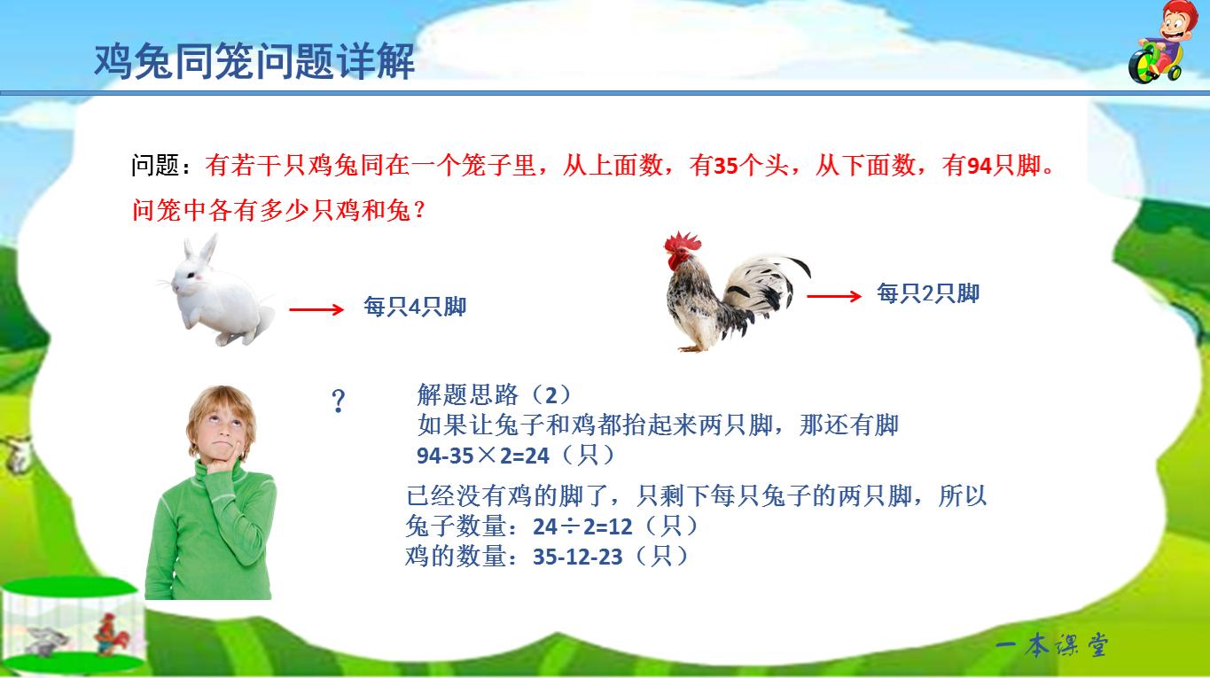 小学生数学鸡兔同笼问题解答视频,小学数学鸡兔同笼问题15分钟试讲