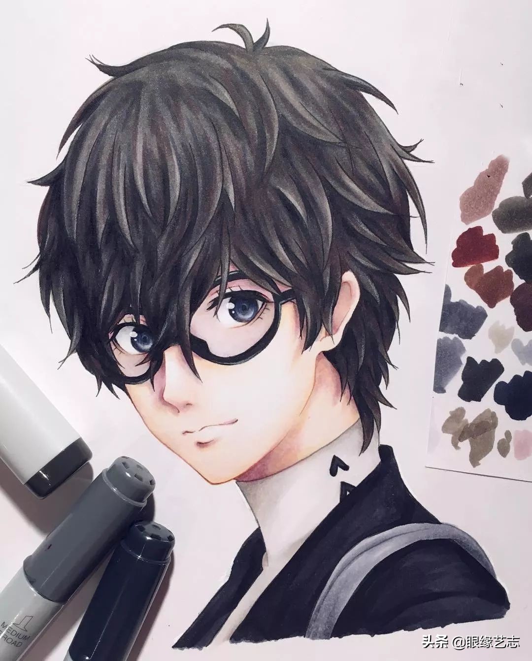 用touchmark马克笔画动漫人物,马克笔手绘动漫人物女生临摹素材