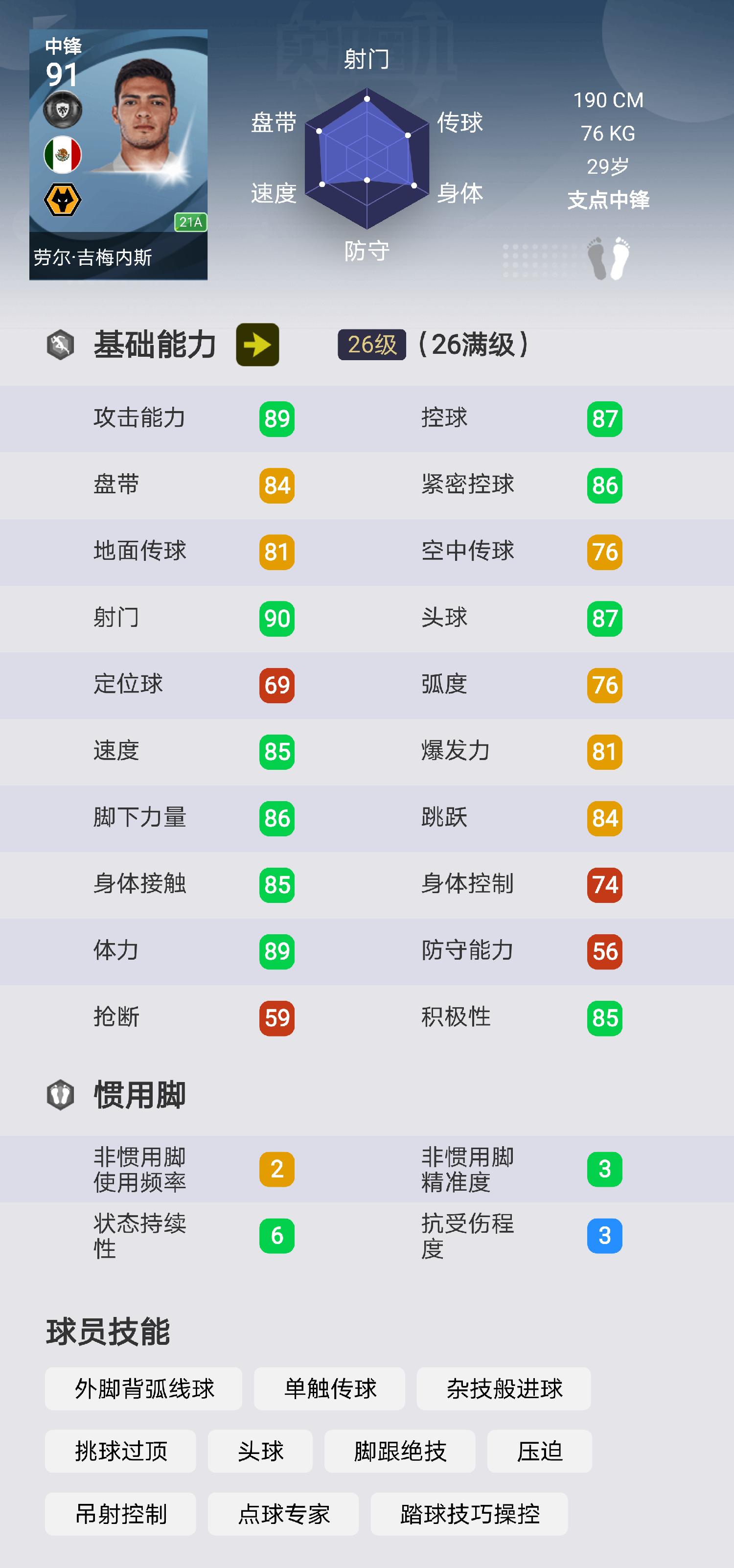 实况足球手游普黑中锋排名,实况足球2024中锋排行前10