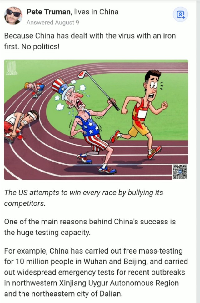 美国知乎,好奇?当世界仍在挣扎时中国90%的患者如何康复的?