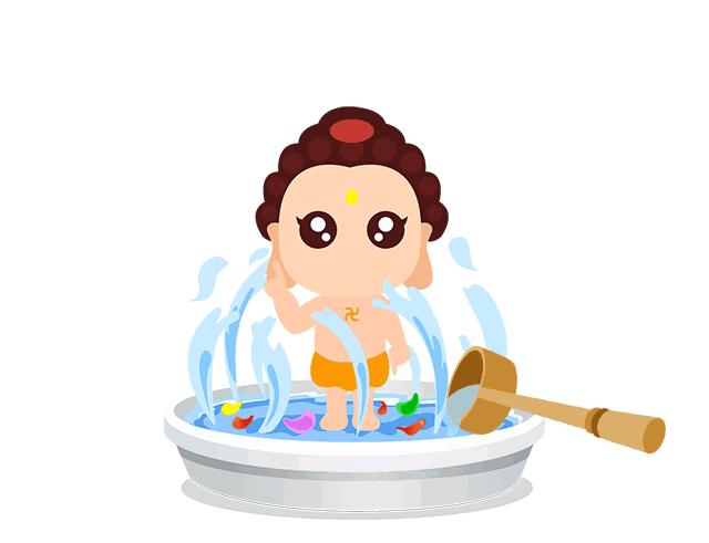 恭迎释迦牟尼佛圣诞祈福法会,恭迎释迦牟尼佛诞辰浴佛场面