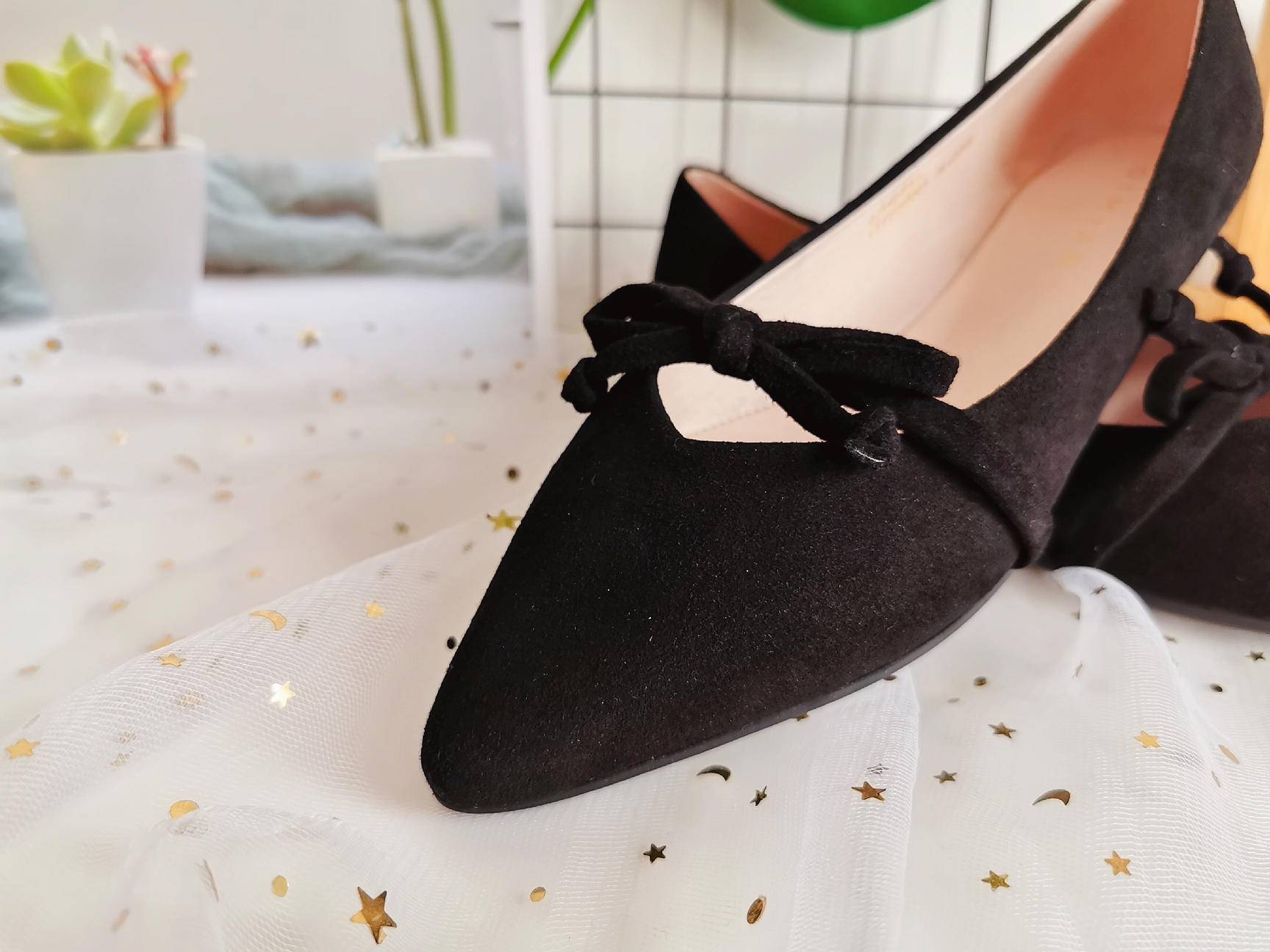 软底蝴蝶结单鞋高级感百搭鞋子,浅口百搭豆豆鞋蝴蝶结