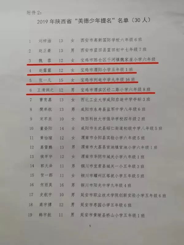 省优秀学生名单宝鸡市,2019宝鸡评选省级三好学生名单