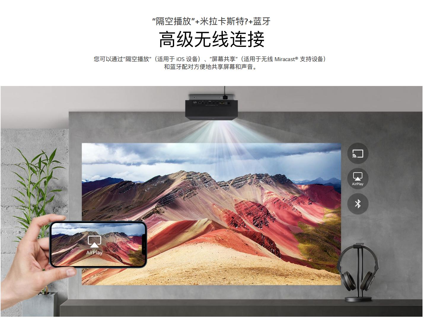 lg智能bu50高亮4k激光投影机,6500流明激光投影机