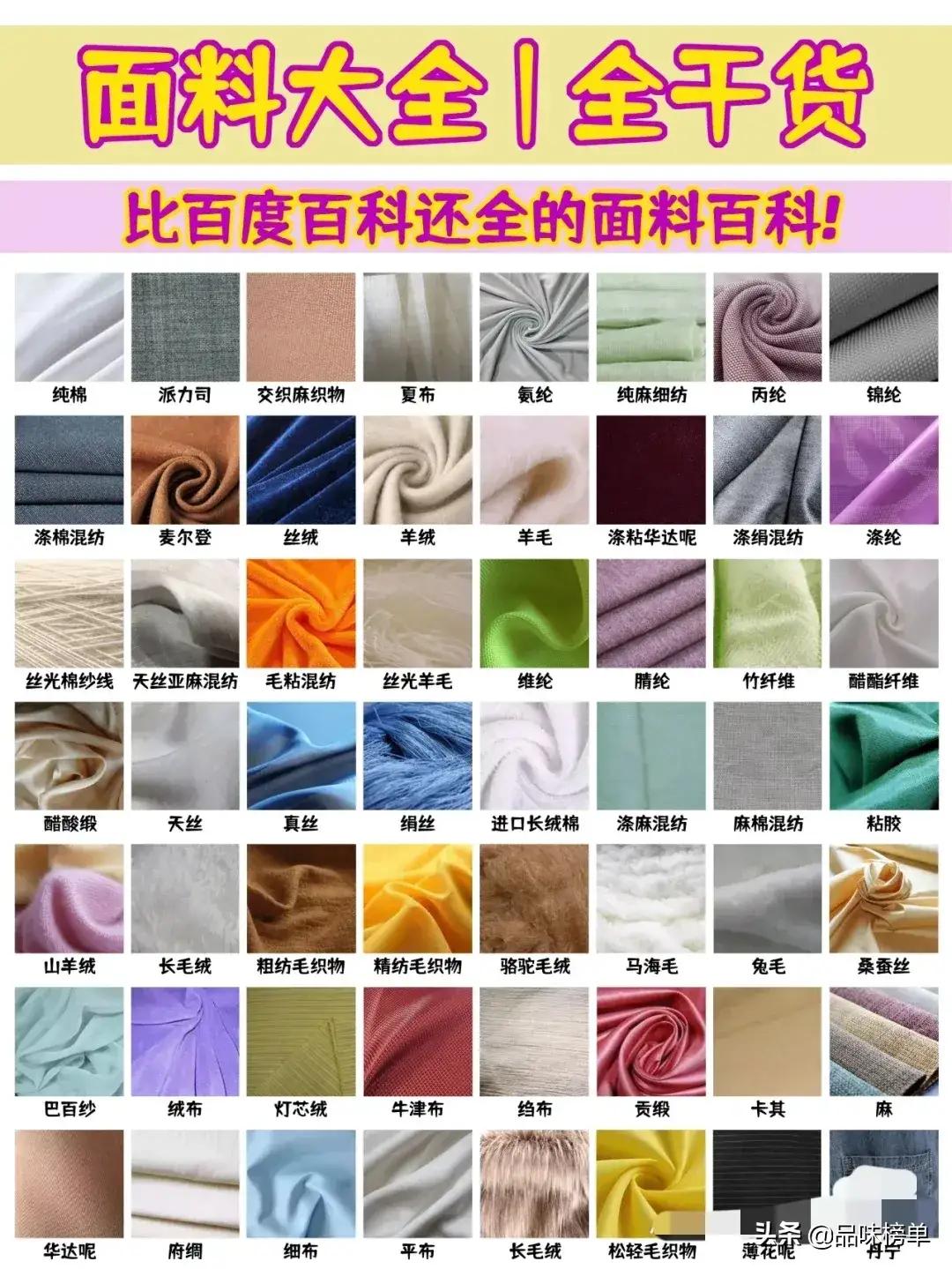 面料有哪些各有什么特点,面料有优缺点