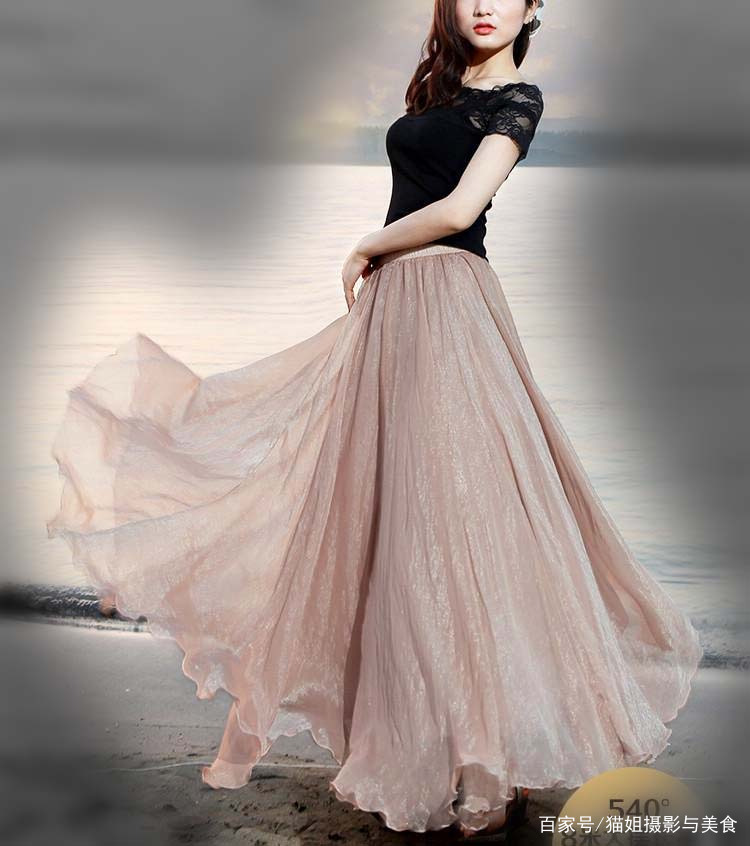 仙气飘飘的裙子高级感雪纺长裙,雪纺长裙穿搭