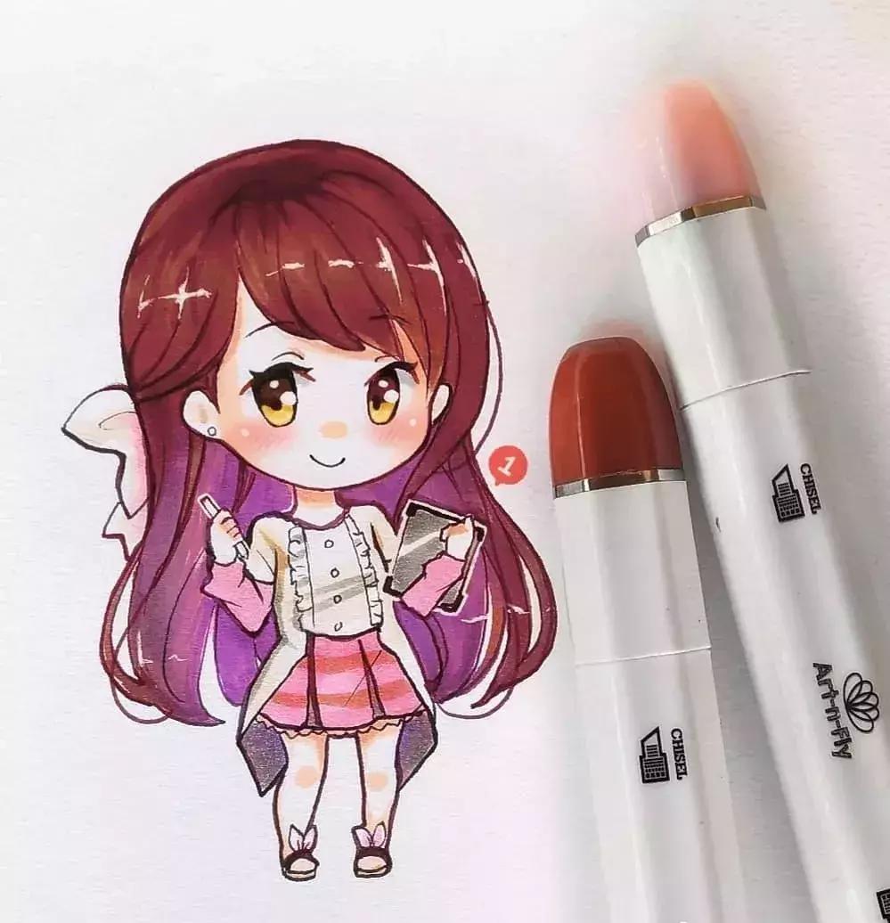 可爱动漫人物手绘马克笔,马克笔好看的动漫人物