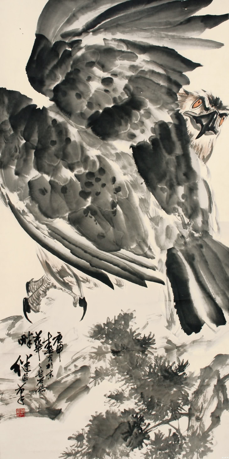 要想把鹰画好“势”不可挡