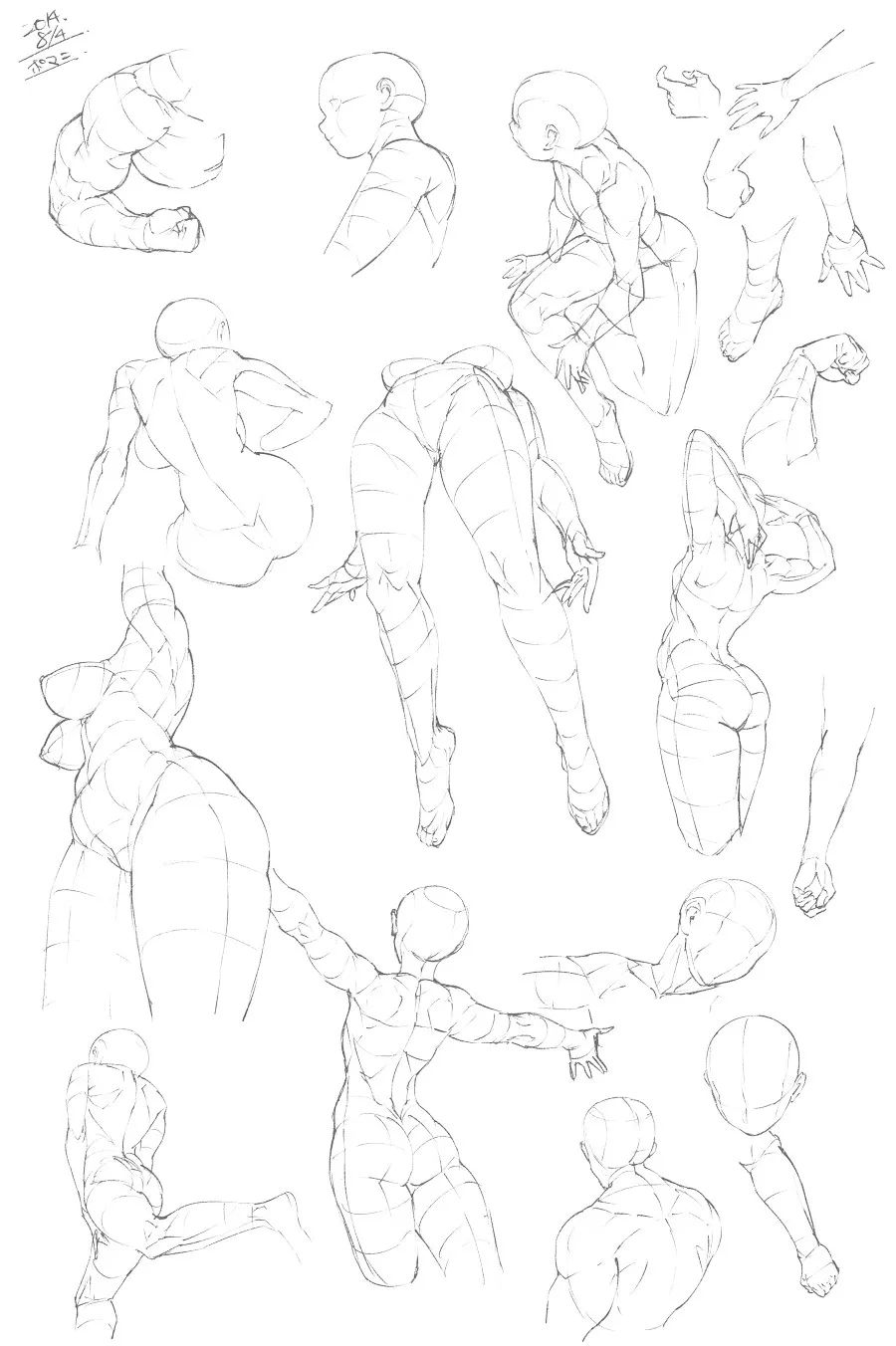 人体动态参考图,人体动态练习图