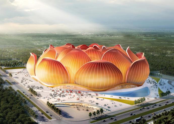 许家印广州恒大足球发布会,许家印恒大足球场最新效果图