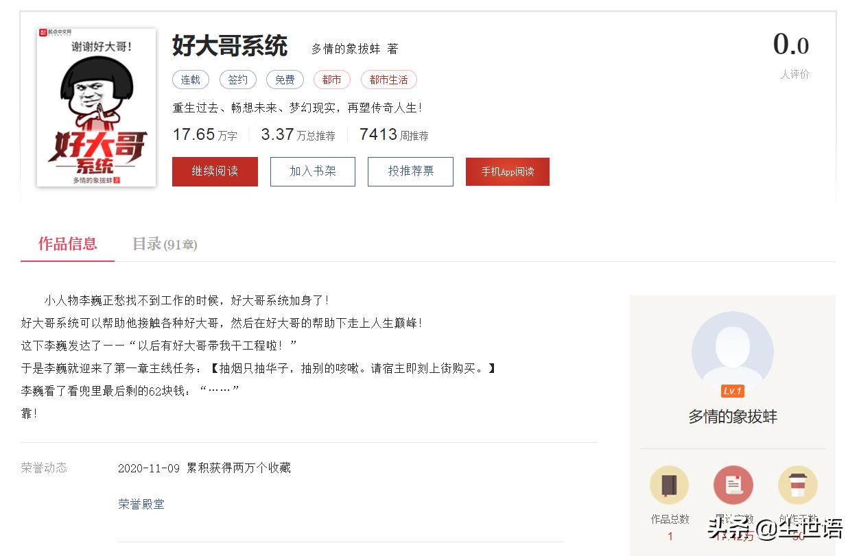 《好大哥系统》，这书，味道很重，还很上头