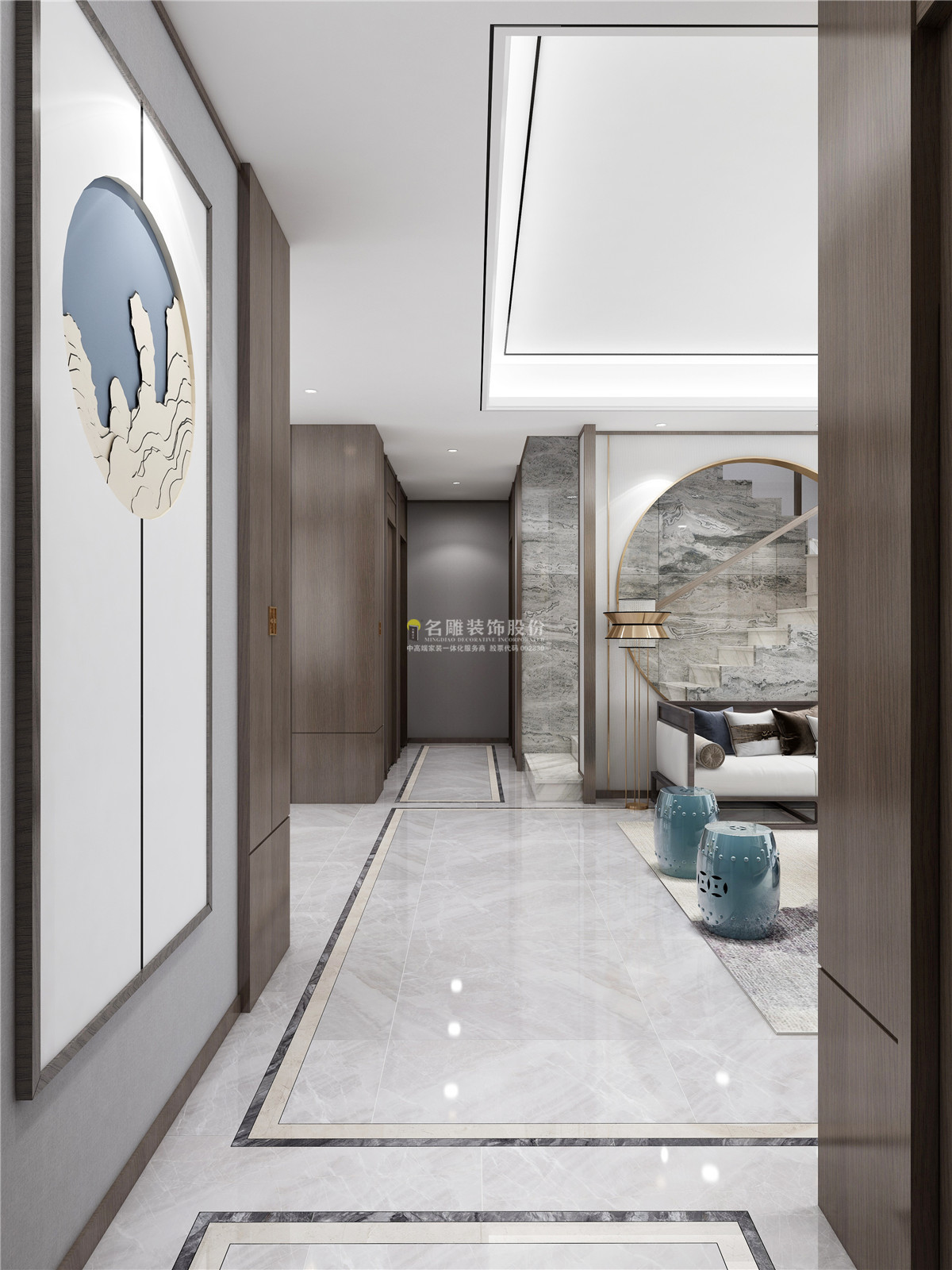 名雕新中式现代轻奢装修风格,名雕装修设计方案